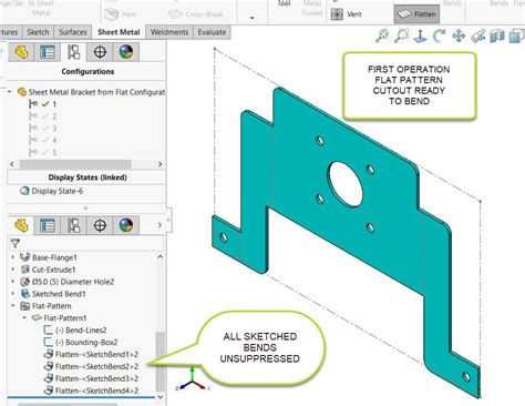 solidworks sheet metal drawing flat pattern|flatten view in solidworks drawing.